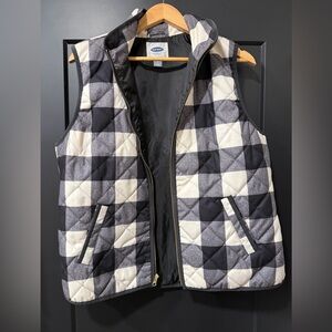 Old Navy Black and White Quilted Vest